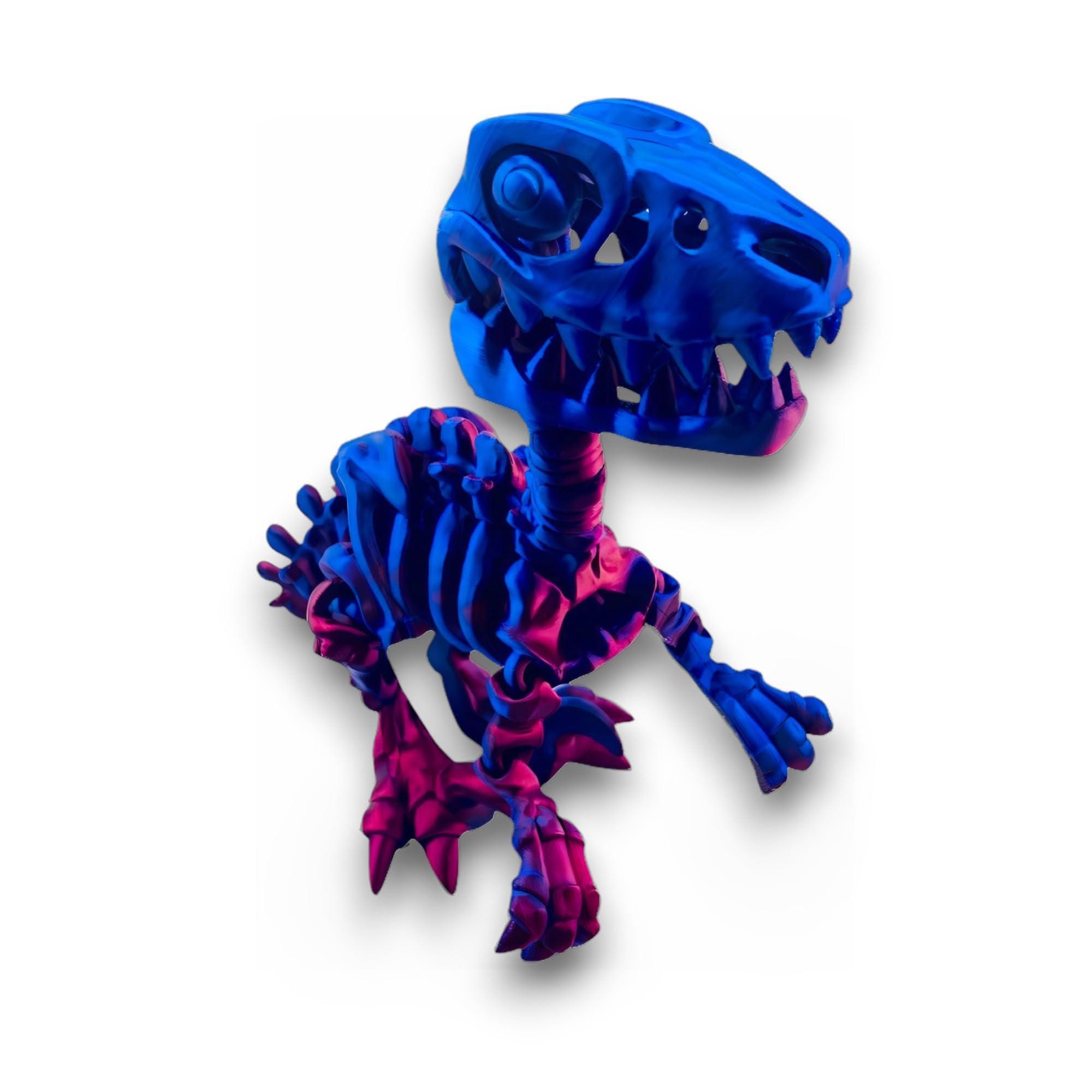 3D Printed Dinosaur Skeleton | Articulated T-Rex Desk Toy, Flexible Fidget, Collectible Decor