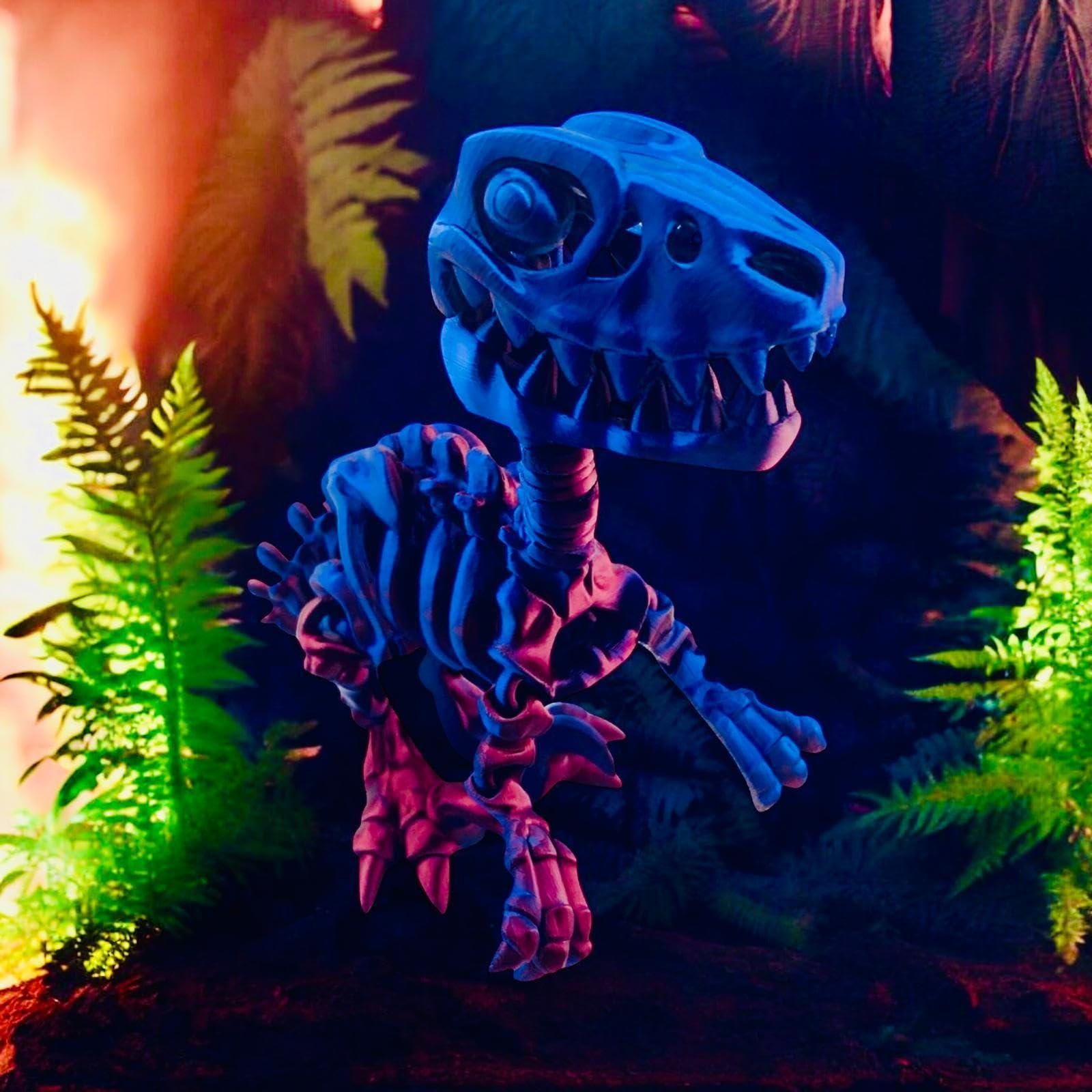 3D Printed Dinosaur Skeleton | Articulated T-Rex Desk Toy, Flexible Fidget, Collectible Decor