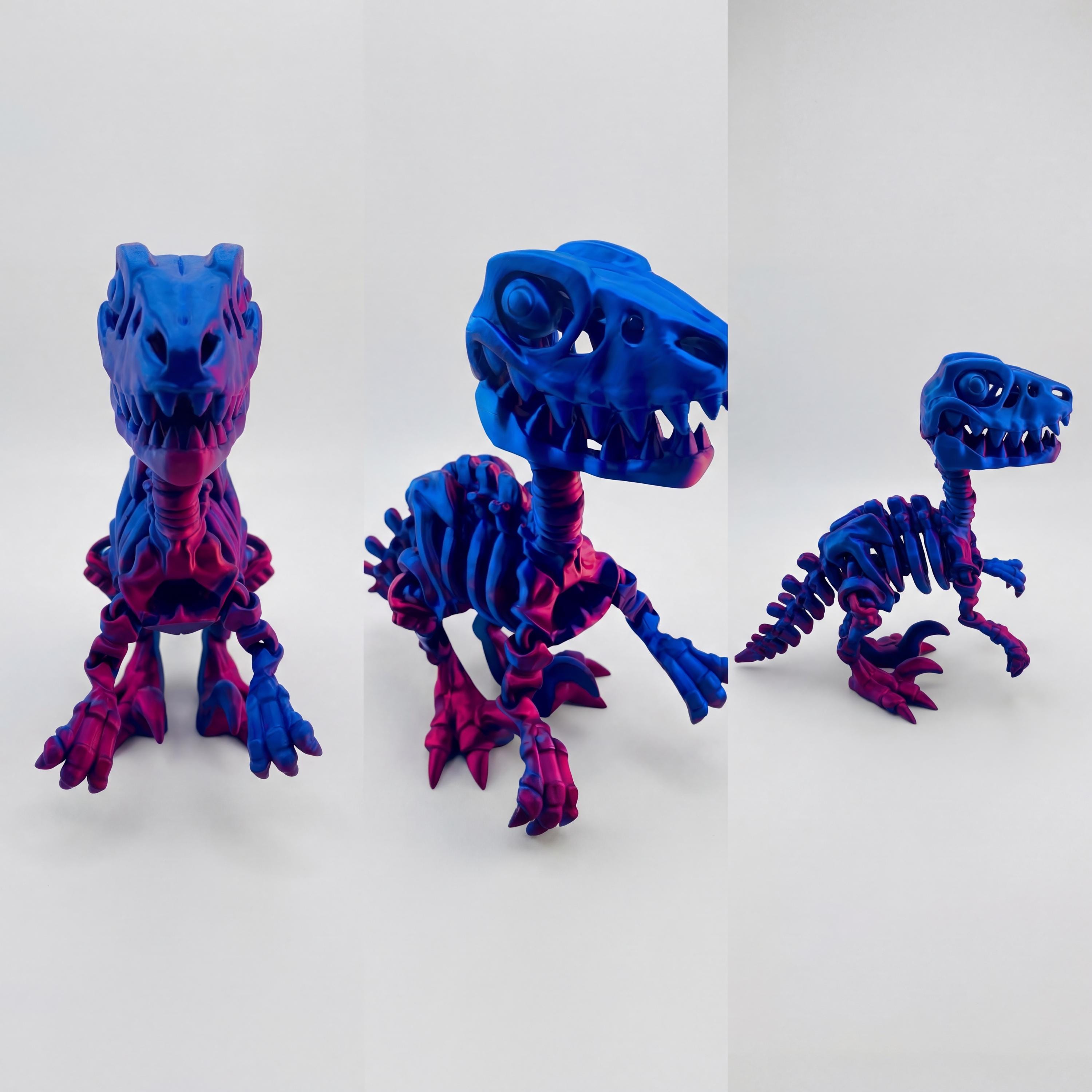 3D Printed Dinosaur Skeleton | Articulated T-Rex Desk Toy, Flexible Fidget, Collectible Decor