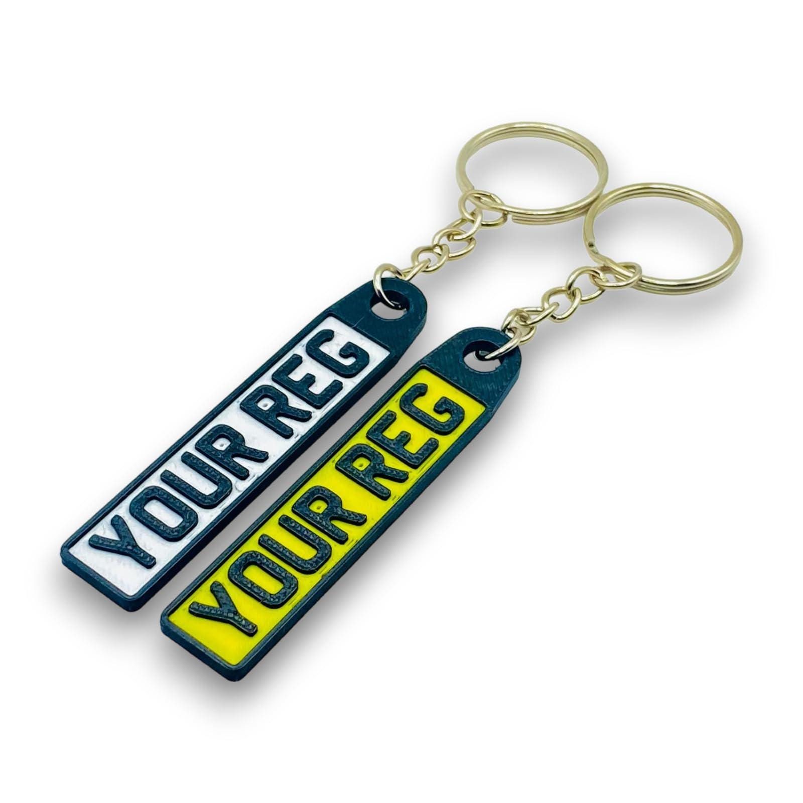 Personalized Car Reg Keyring: 3D Printed Custom Name UK Gift