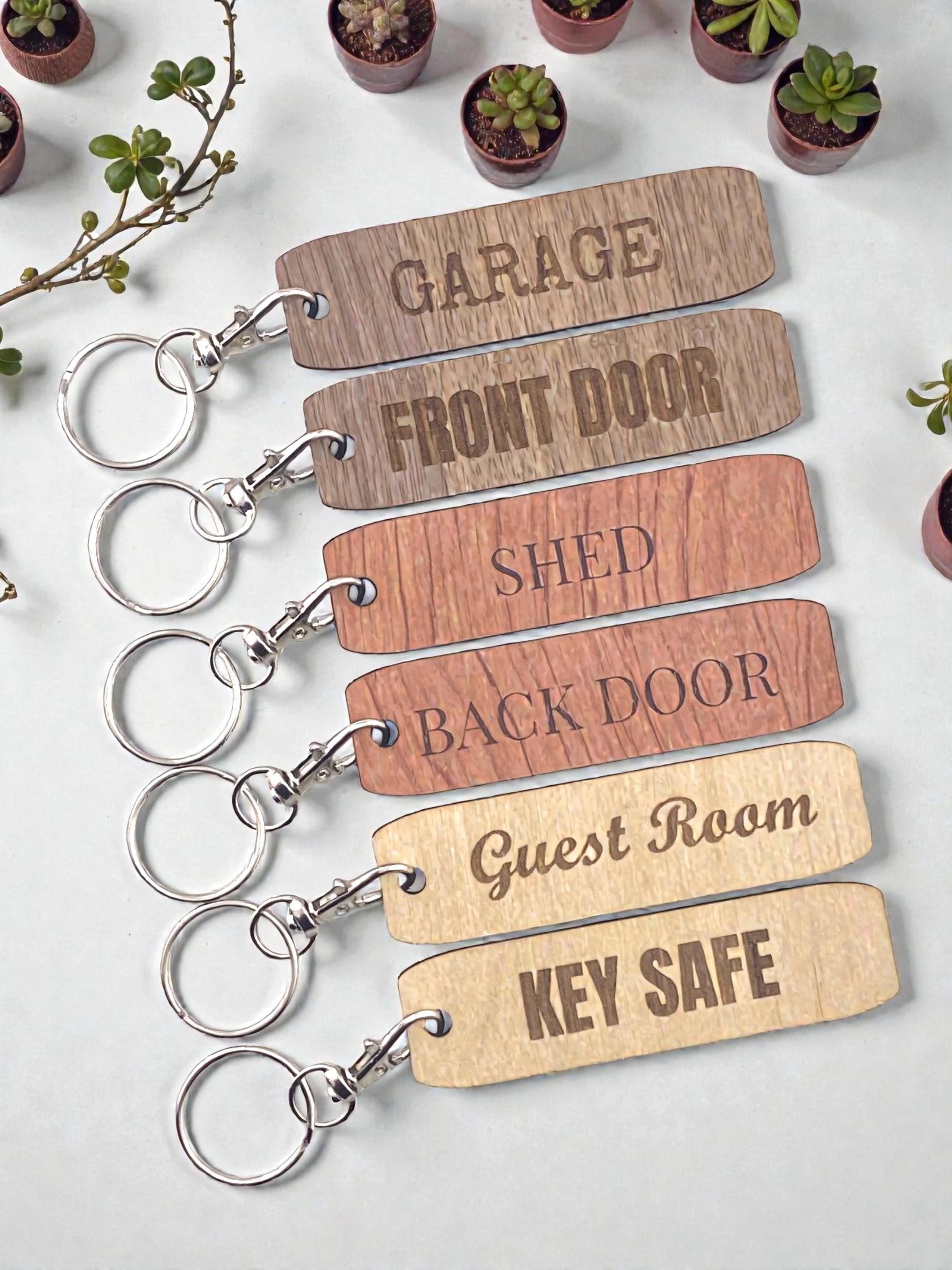 Personalized Engraved Wooden Keychain | Oak, Walnut, Birch