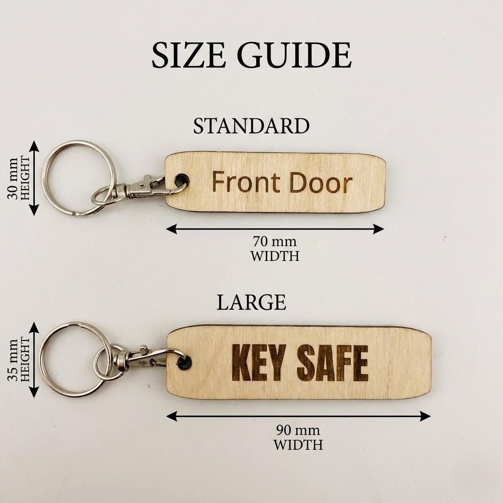 Personalized Engraved Wooden Keychain | Oak, Walnut, Birch