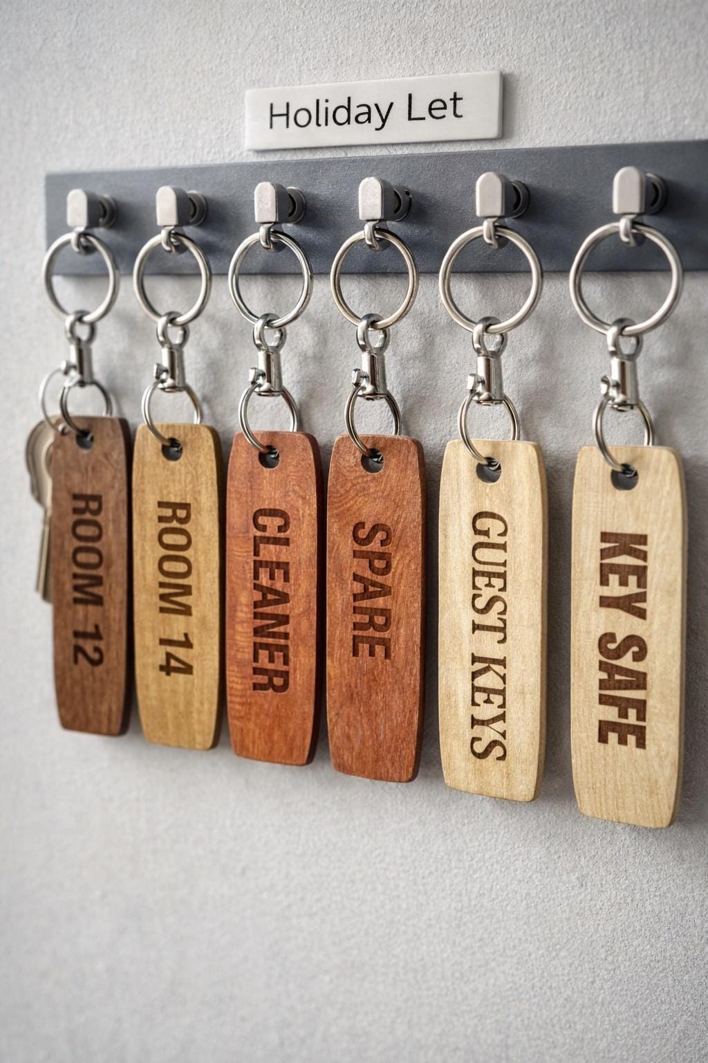 Personalized Engraved Wooden Keychain | Oak, Walnut, Birch
