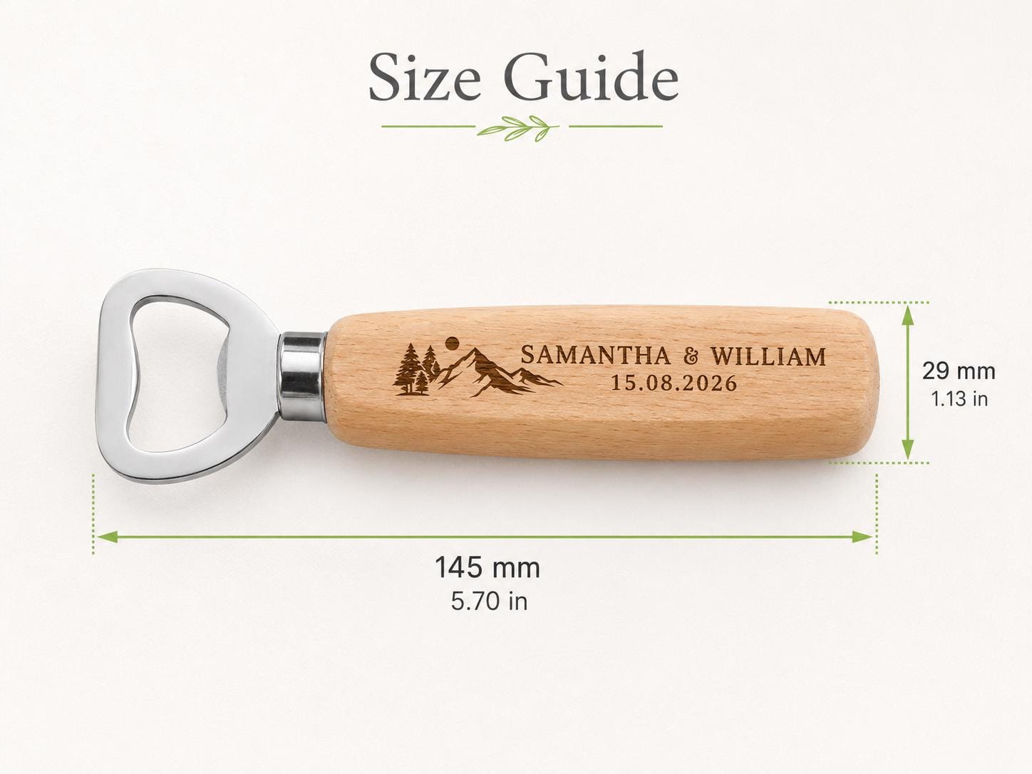 Personalised Wooden Bottle Opener, Custom Wedding Favour, Engraved Groomsmen Gift