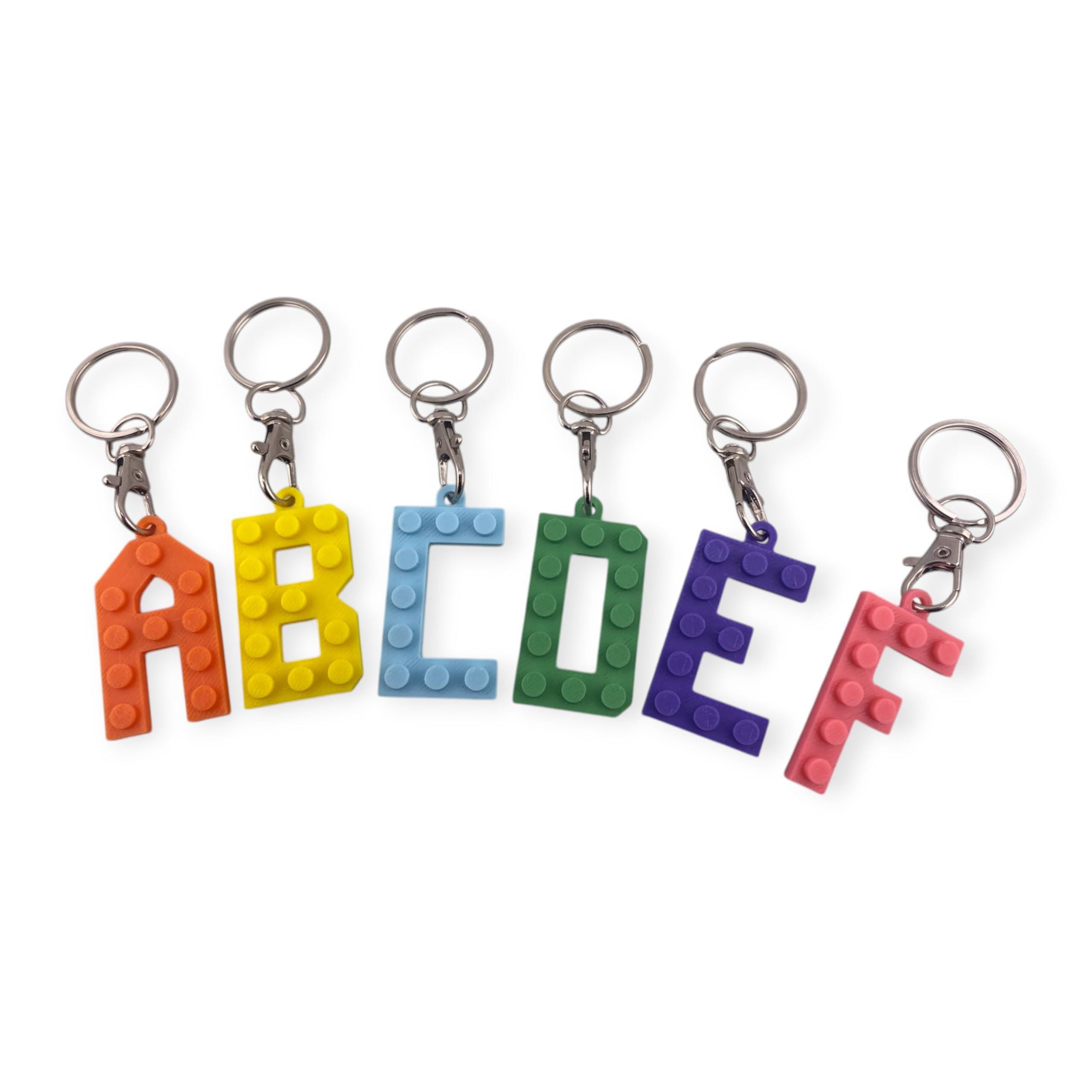 Personalized 3D Printed Building Block Letter Keyring: Eco-Friendly Gift