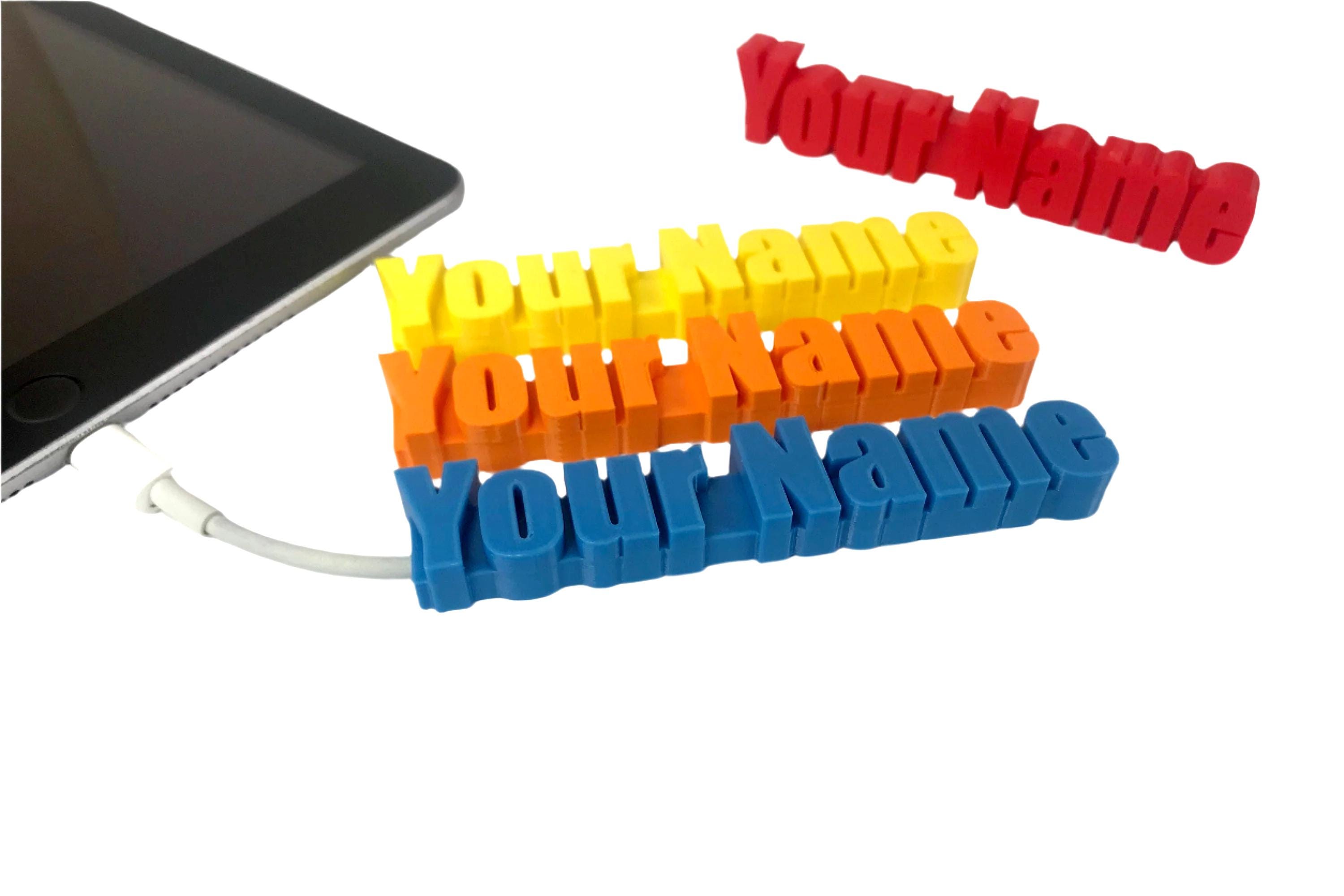 Personalized 3D Printed Cable Clip: Custom Name Tag, Charger Organizer
