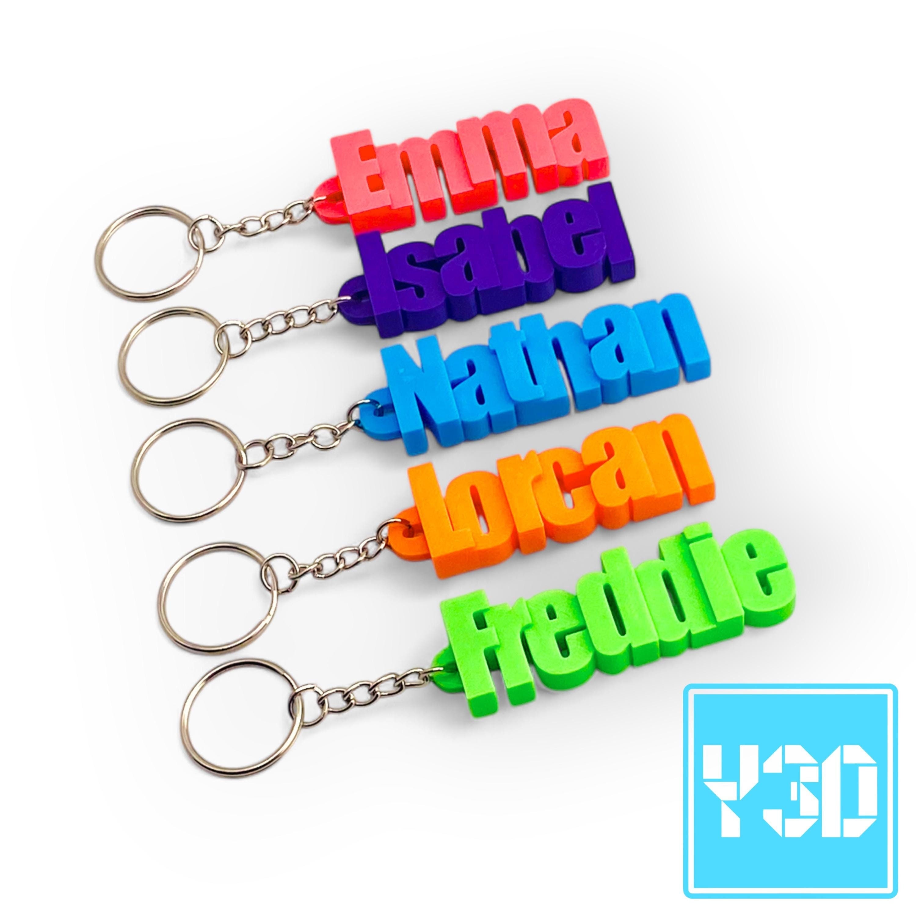 Personalized 3D Printed Name Keychain: School Bag Tag, Party Favor
