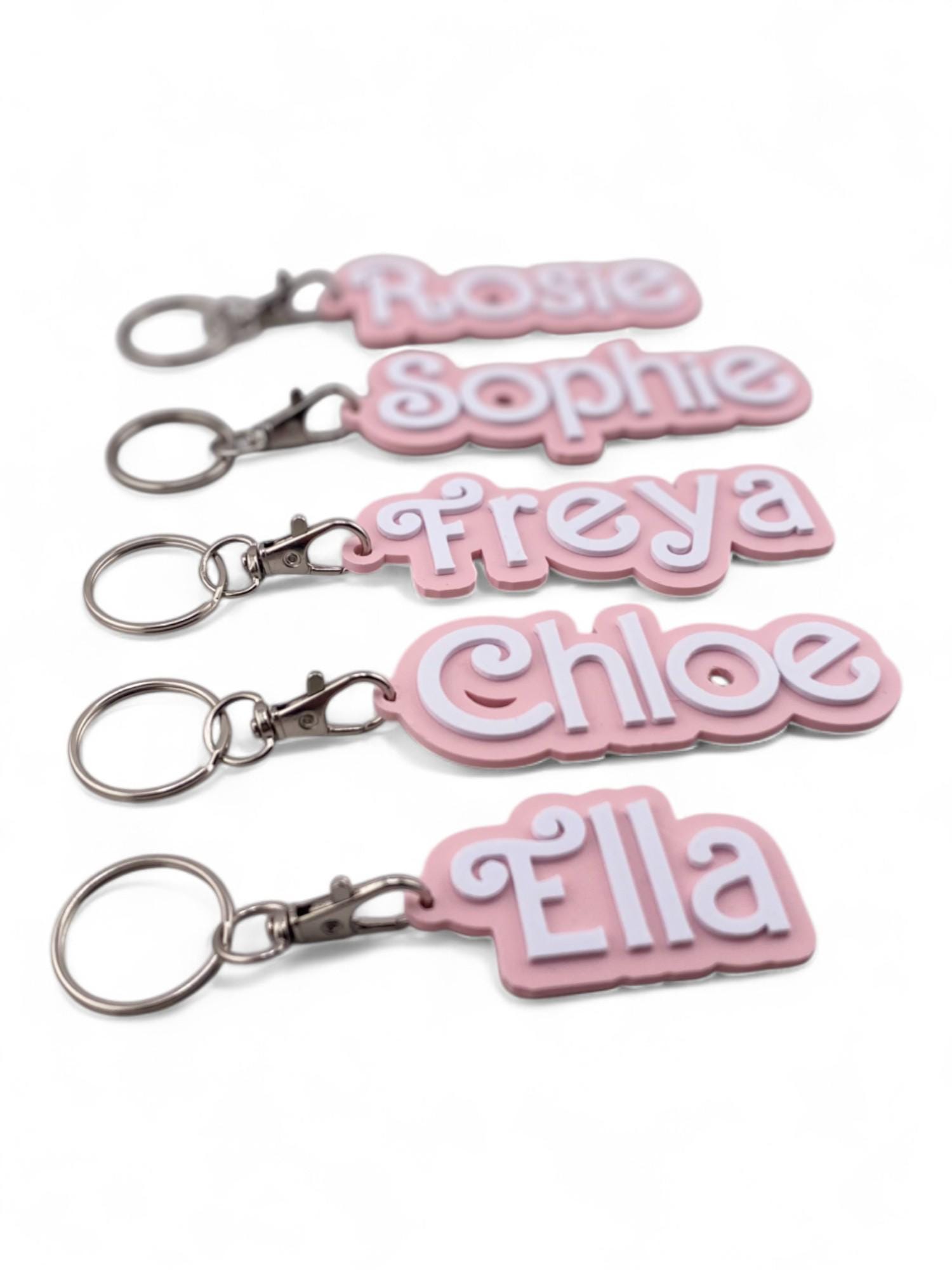 Personalized Name Keychain: 3D Printed PLA Plastic, Custom Bag Tag