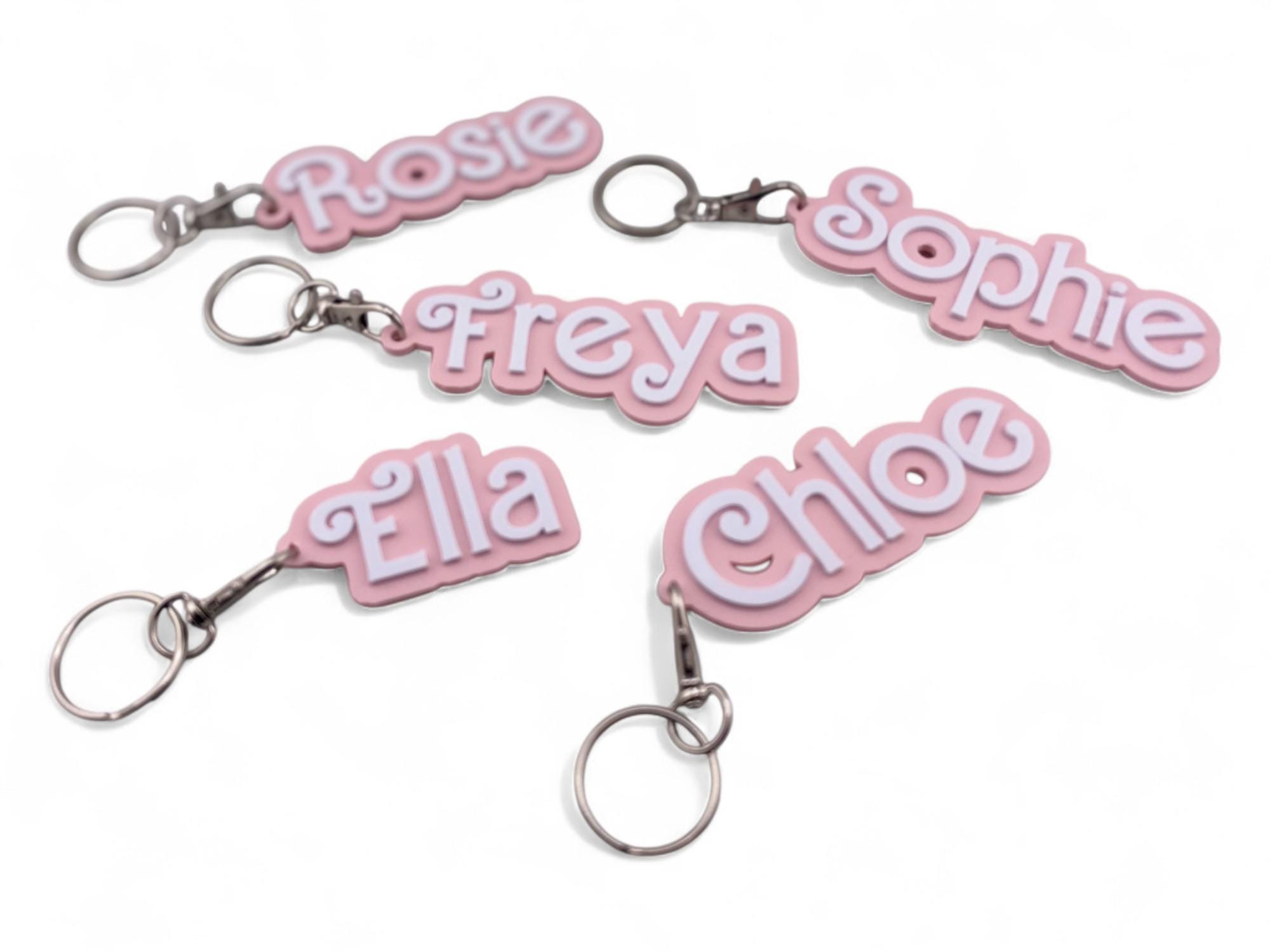 Personalized Name Keychain: 3D Printed PLA Plastic, Custom Bag Tag