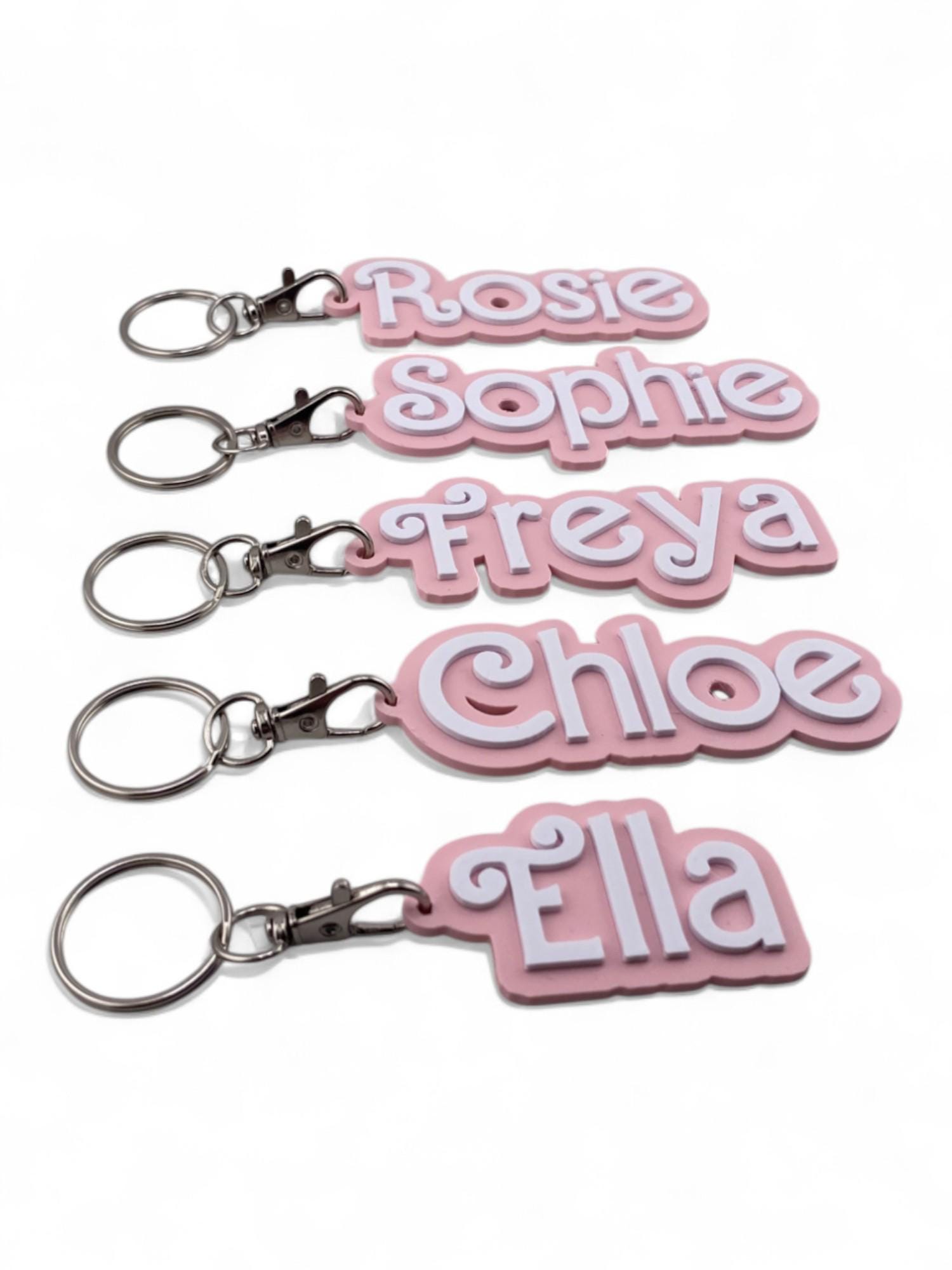 Personalized Name Keychain: 3D Printed PLA Plastic, Custom Bag Tag