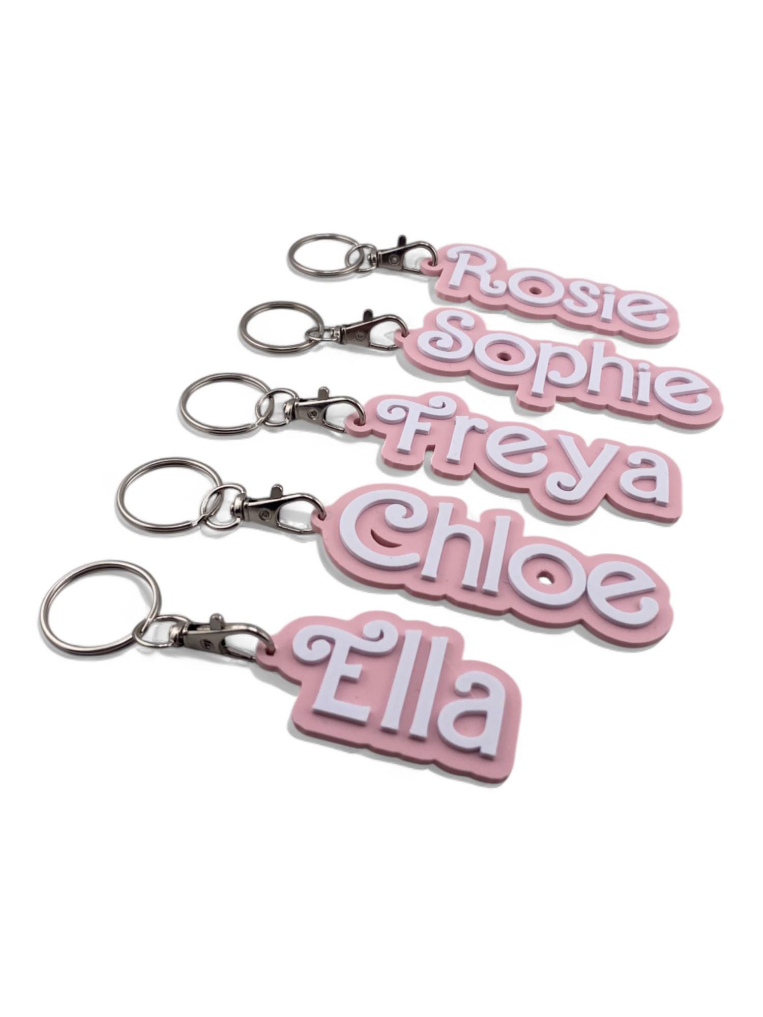Personalized Name Keychain: 3D Printed PLA Plastic, Custom Bag Tag