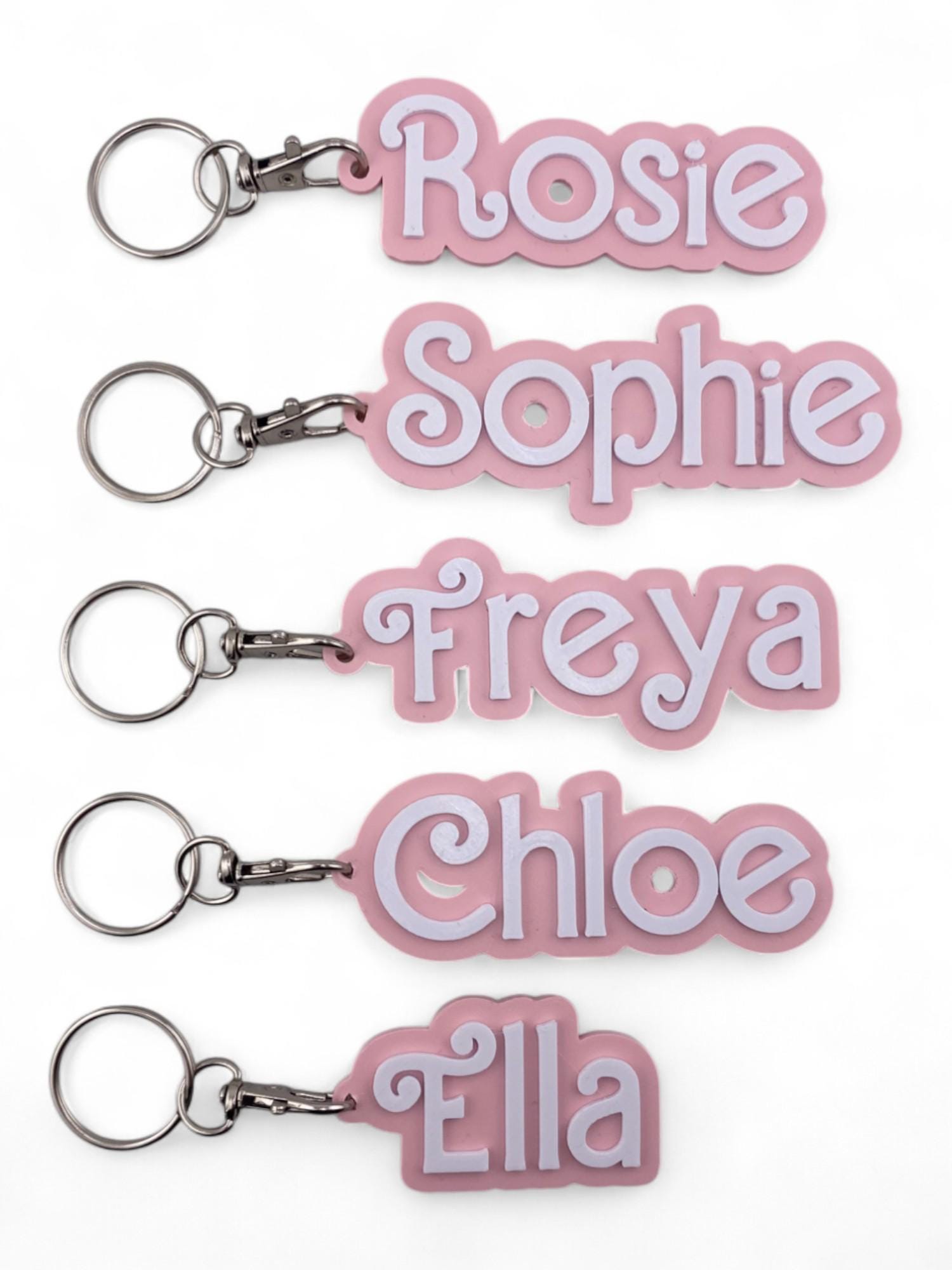 Personalized Name Keychain: 3D Printed PLA Plastic, Custom Bag Tag