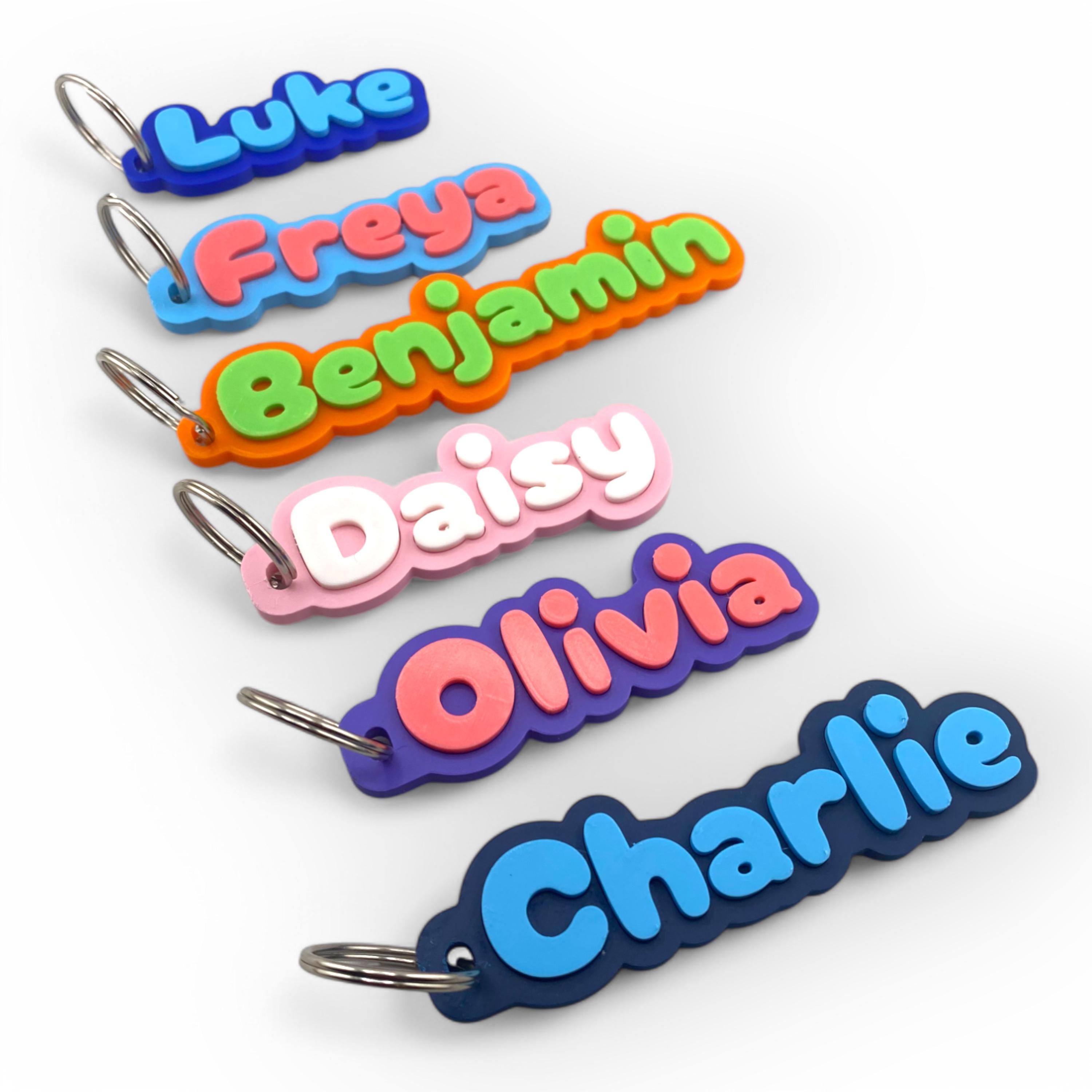 Personalized Name Keychain: 3D Printed PLA Plastic, Custom Bag Tag