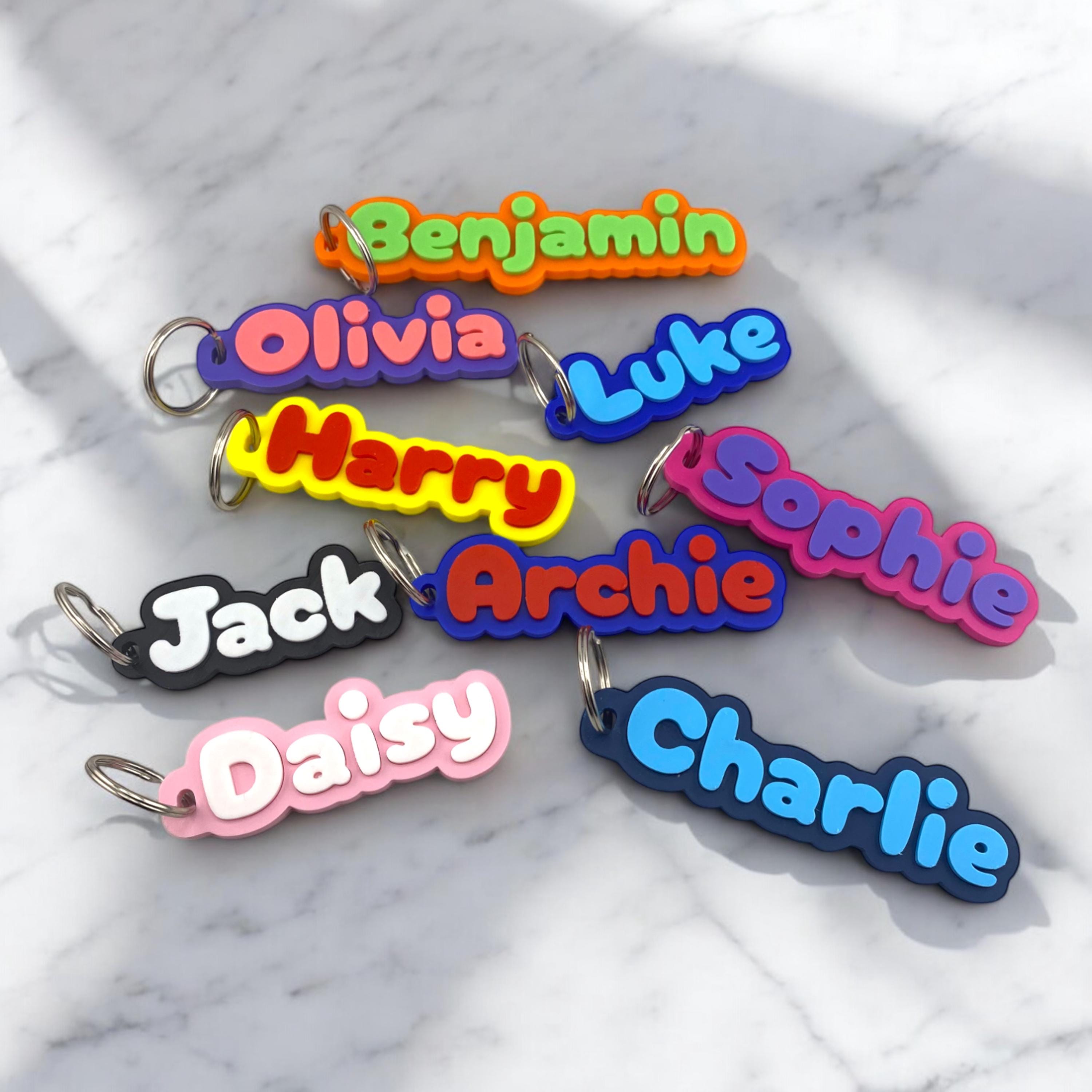 Personalized Name Keychain: 3D Printed PLA Plastic, Custom Bag Tag