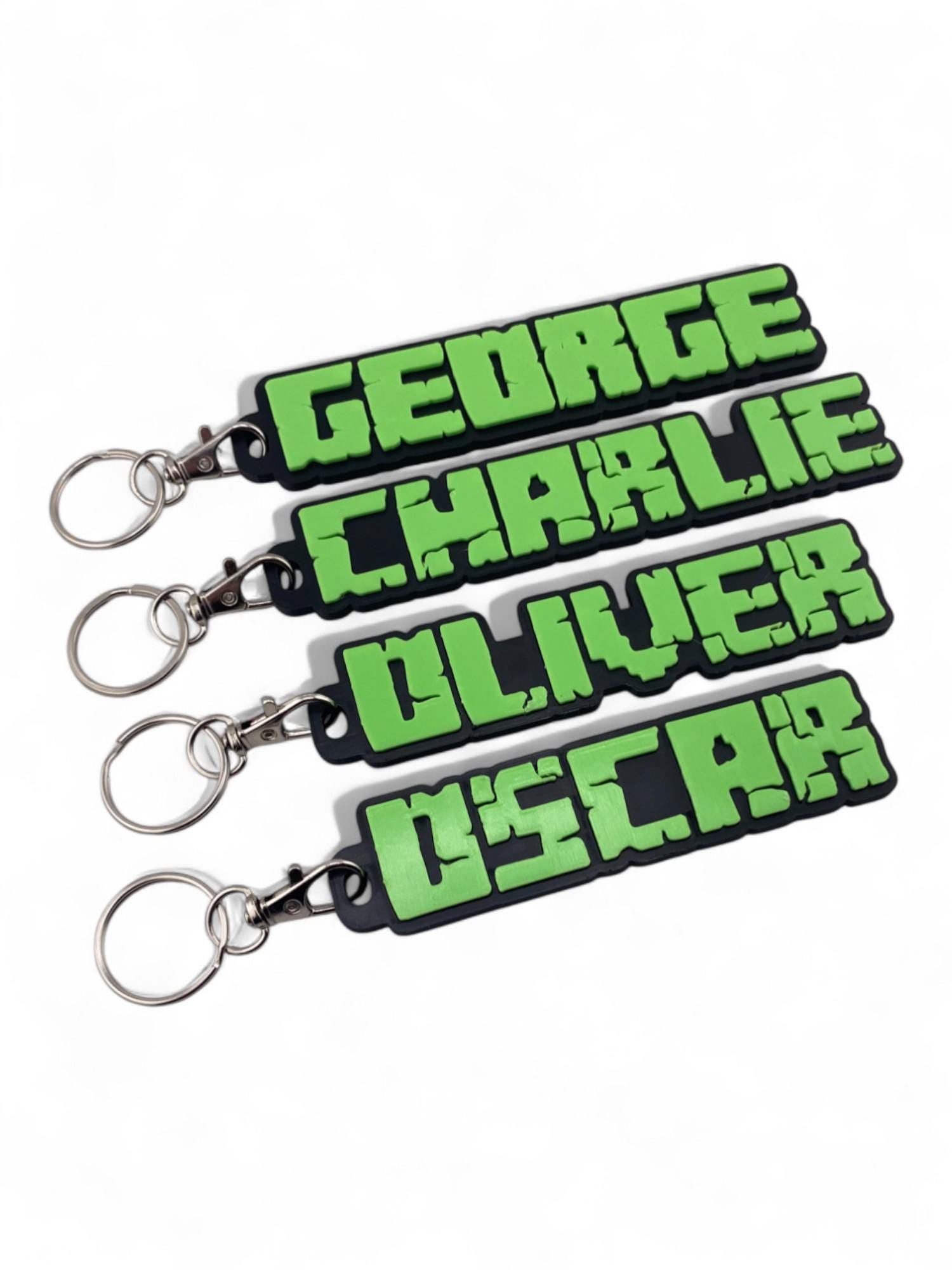 Personalized Pixel Font Name Keychain: 3D Printed PLA Plastic