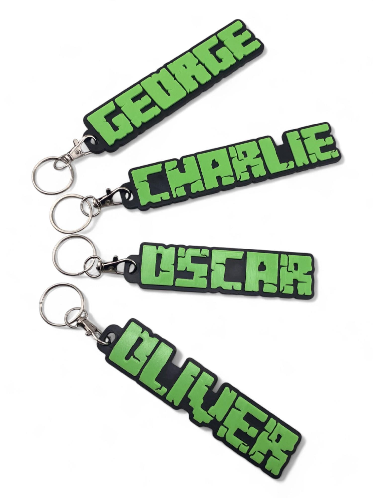 Personalized Pixel Font Name Keychain: 3D Printed PLA Plastic