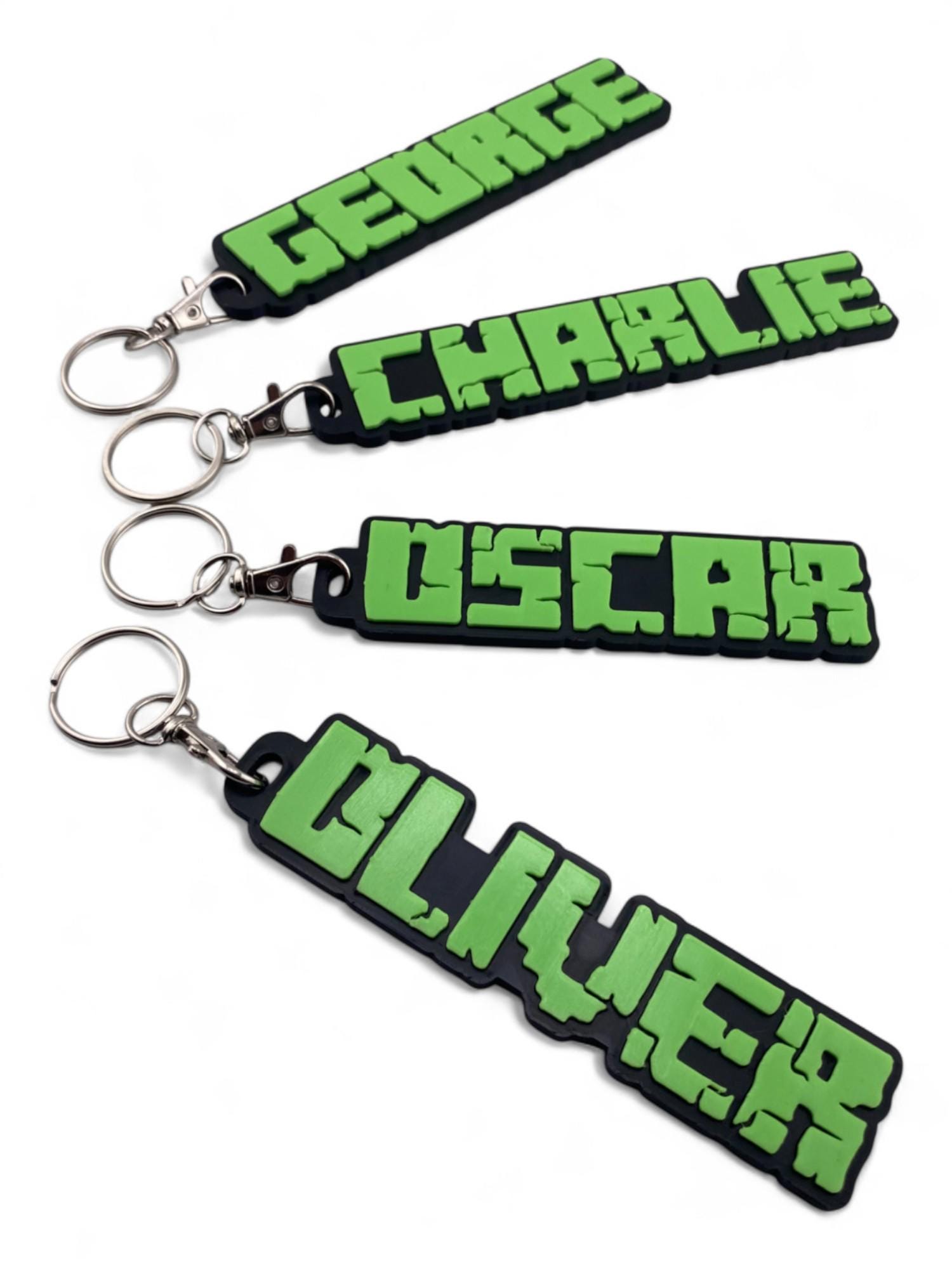 Personalized Pixel Font Name Keychain: 3D Printed PLA Plastic