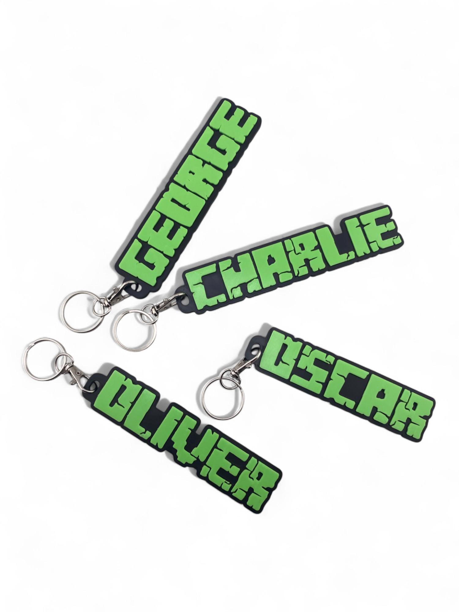 Personalized Pixel Font Name Keychain: 3D Printed PLA Plastic