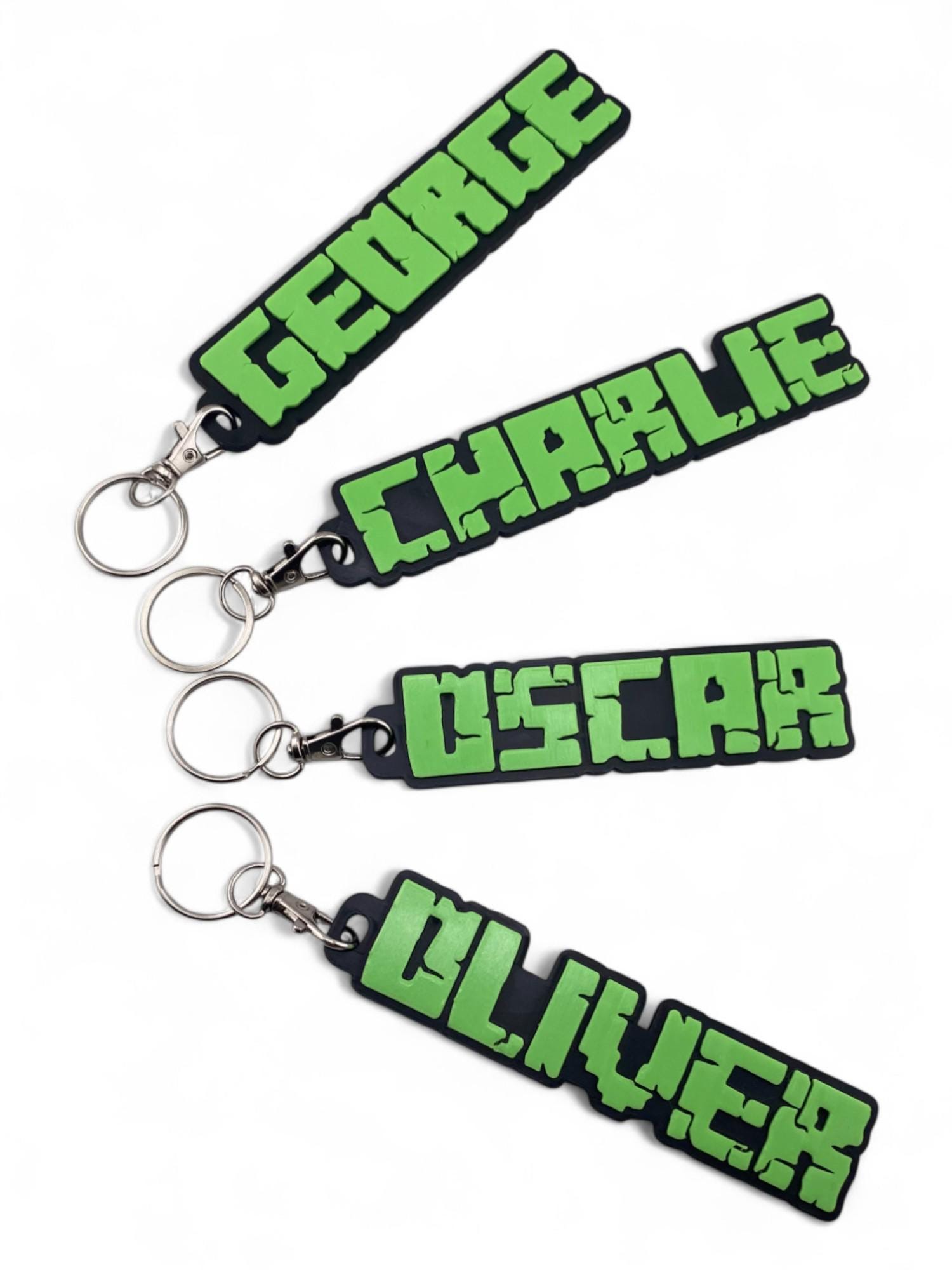 Personalized Pixel Font Name Keychain: 3D Printed PLA Plastic