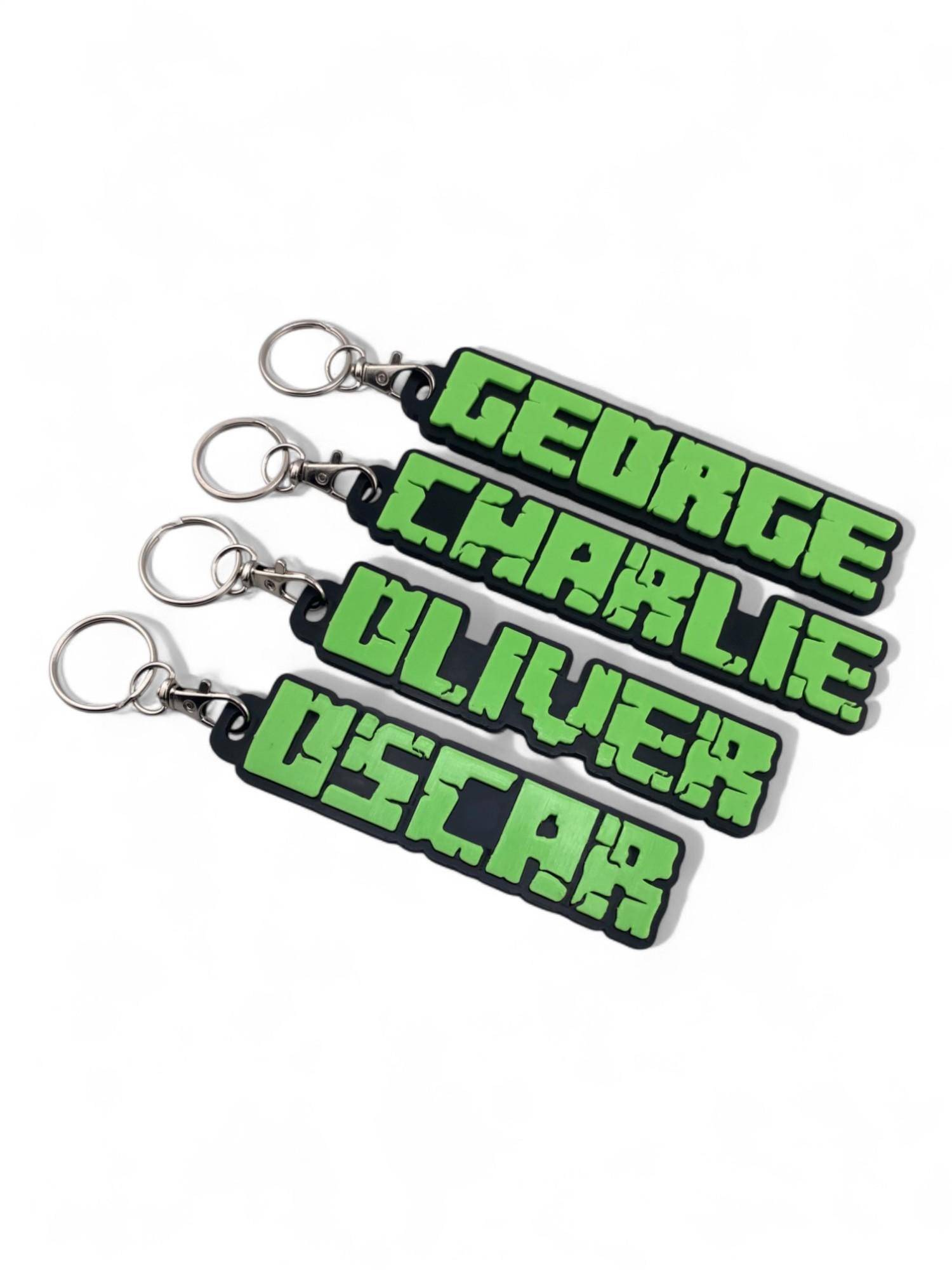 Personalized Pixel Font Name Keychain: 3D Printed PLA Plastic