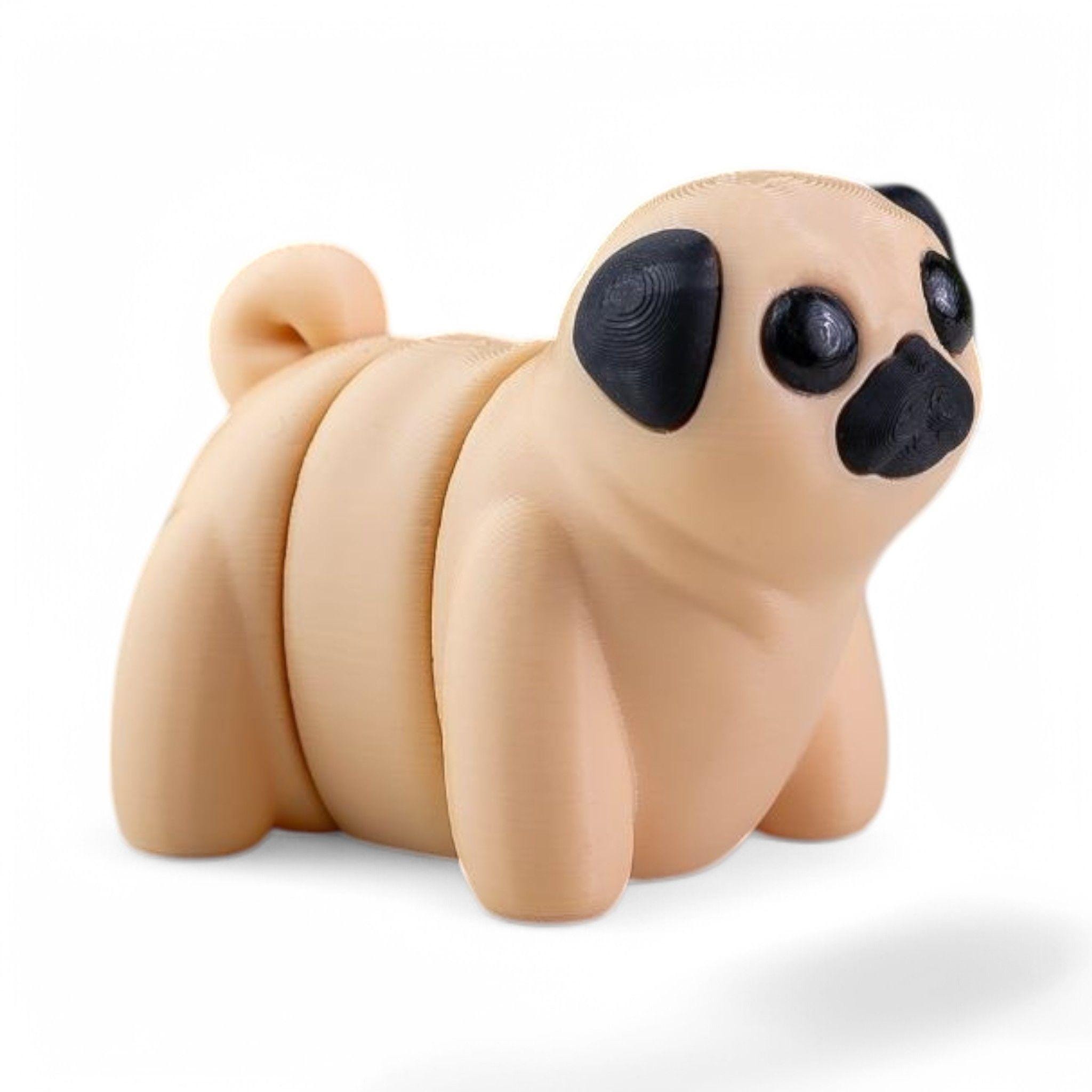 3D Printed Articulated Pug Fidget Toy – Eco-Friendly Desk Decor
